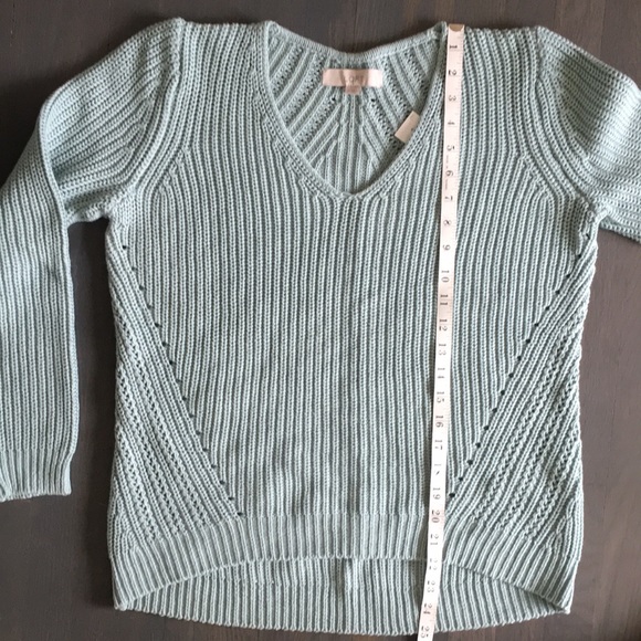 NWT LOFT Shaker Stitch Pique V-Neck 100% Cotton Pullover Sweater, size Medium ❤️ - Picture 12 of 14